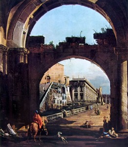 Capriccio romano con il Campidoglio, cm. 134 x 116